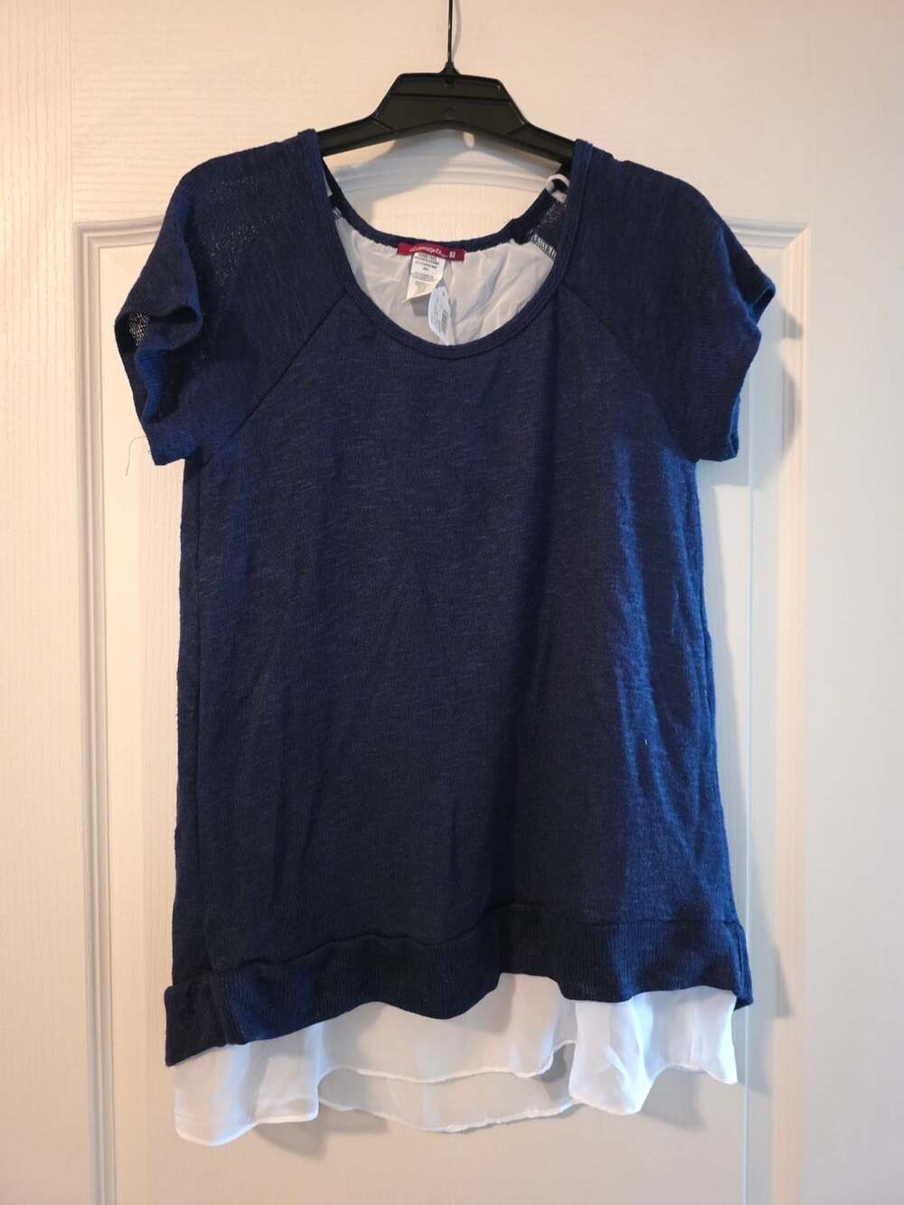 Silvergate Contrast 2fer Top Size Large Blue White